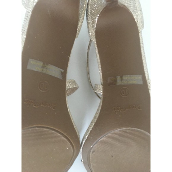 DREAM PAIRS Shoes Women's Size 10 Gold Sparkle Stilettos Open Toe Heel Sandals - Picture 14 of 14